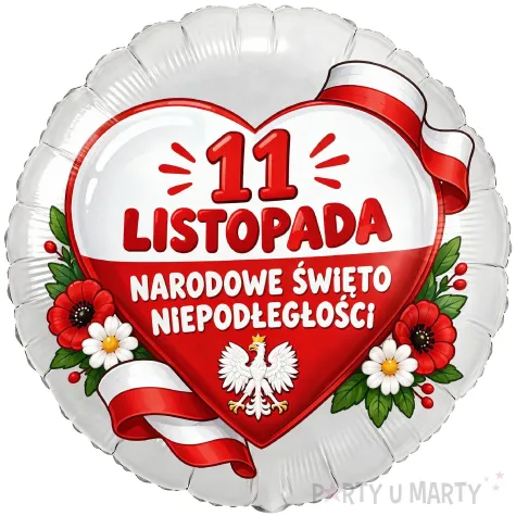 dekoracja na narodowe swieto niepodleglosci 11 listopada balon foliowy do szkoly apel marsz