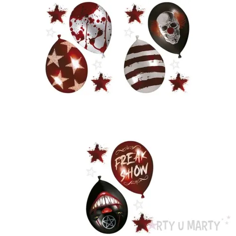 dekoracja na okno baloniki klauna guirca 3 szt