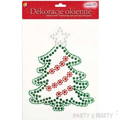 dekoracja na okno choinka z cekinow aliga 29 5x21 cm