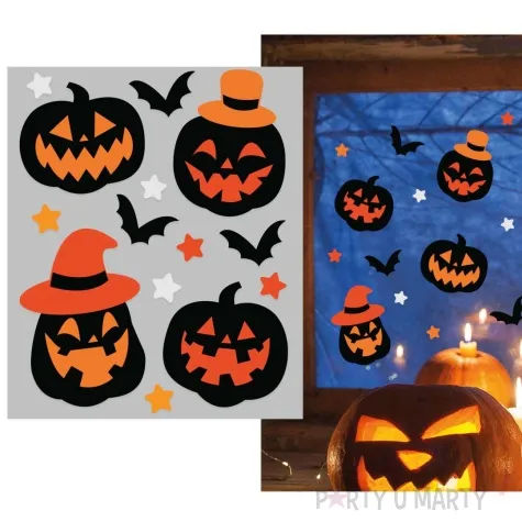 dekoracja na okno dynie i nietoperze guirca 9 szt