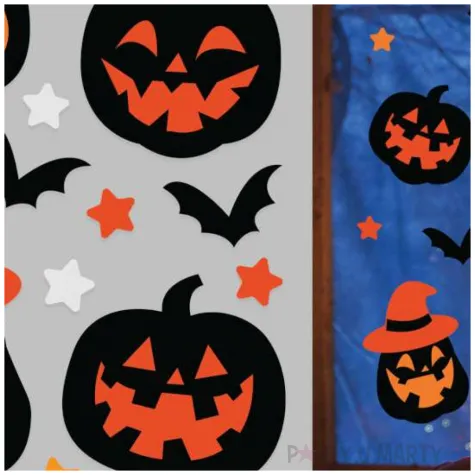 dekoracja na okno dynie i nietoperze guirca 9 szt