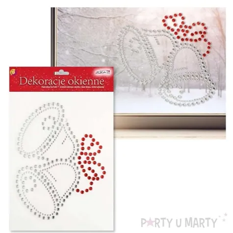 dekoracja na okno dzwonki z cekinow aliga 29 5x21 cm