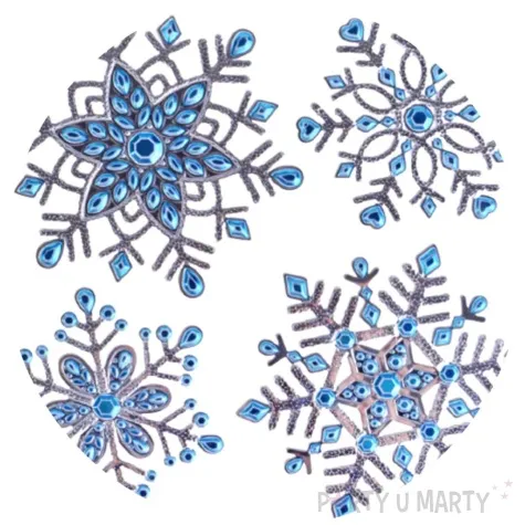 dekoracja na okno samoprzylepne sniezynki blekitne arpex 4 szt