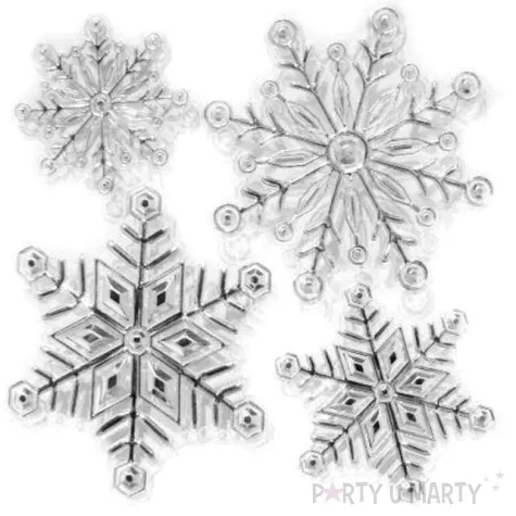 dekoracja na okno samoprzylepne sniezynki srebrne arpex