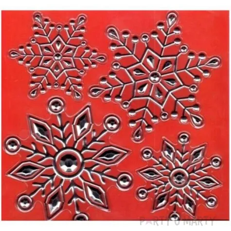 dekoracja na okno samoprzylepne sniezynki srebrne arpex