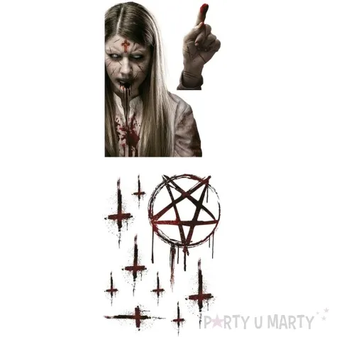 dekoracja na okno upior pentagram krzyz guirca 2 szt