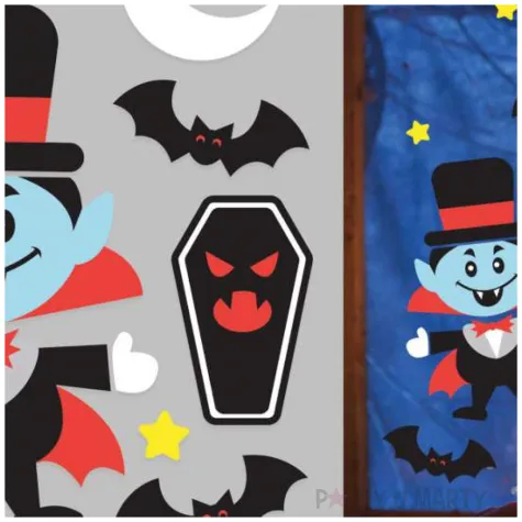 dekoracja na okno wampir z trumna guirca 11 szt