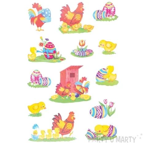 dekoracja na okno wielkanoc kurczaki kury i pisanki aliga 9 szt