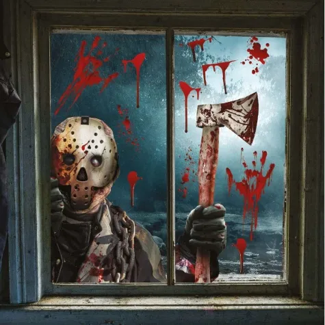 dekoracja na okno zabojca maska hokejowa guirca 2 szt