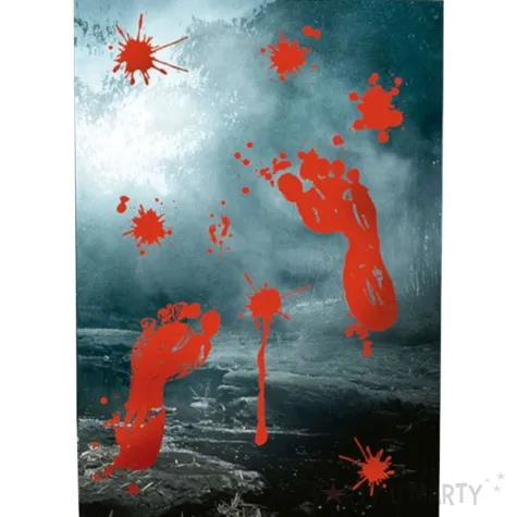 dekoracja na okno zakrwawione slady guirca 1 szt