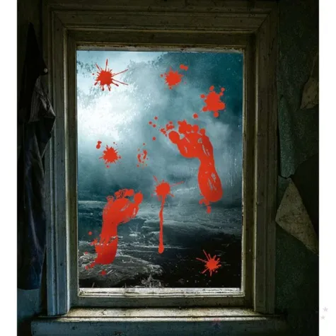 dekoracja na okno zakrwawione slady guirca 1 szt