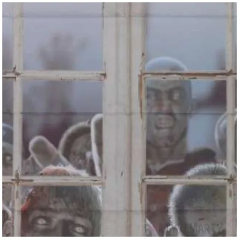 dekoracja na okno zombie guirca 80x90 cm