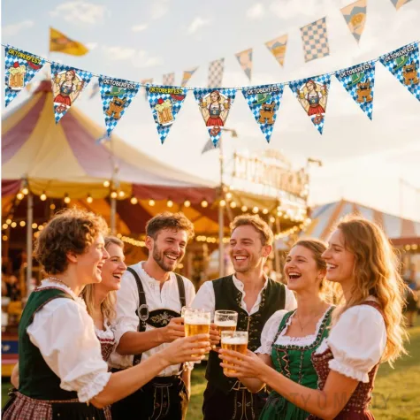 dekoracja na oktoberfest baner flagi oktoberfest po bawarsku 3 6 m