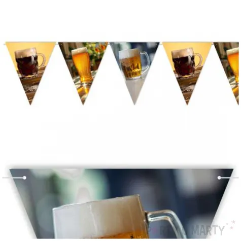 dekoracja na oktoberfest baner papierowy kufle piwa girlanda do powieszenia 3 6 m