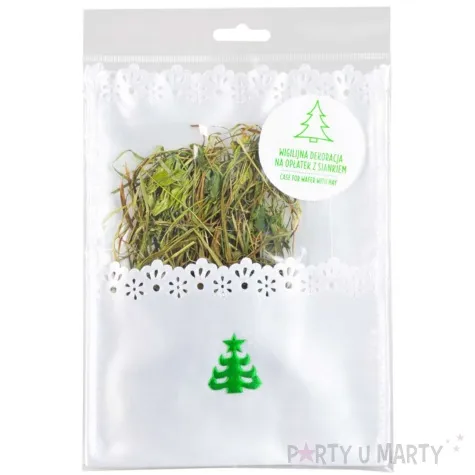 dekoracja na oplatek wigilijny choinka sianko arpex 14x16 cm