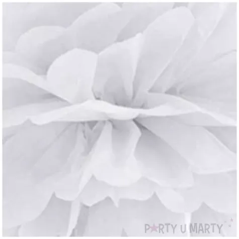 dekoracja na pierwsza komunie swieta pompon bibulowy bialy 25 cm