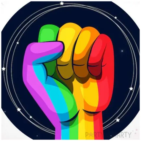 dekoracja na pride month parade rownosci balon foliowy lgbt teczowa piesc bialy 18 rnd