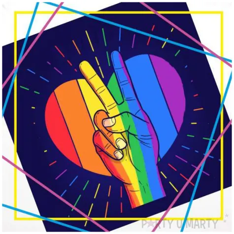 dekoracja na pride month parade rownosci balon foliowy lgbt teczowe serce bialy 18 rnd