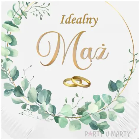 dekoracja na rocznice slubu wesele balon foliowy serce idealny maz bialy 18 hrt