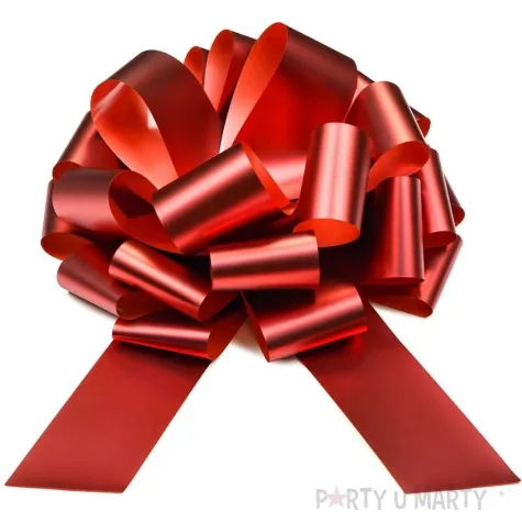 dekoracja na samochod kokarda czerwony partydeco 40 cm