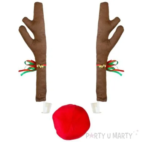 dekoracja na samochod renifer rogi nos godan