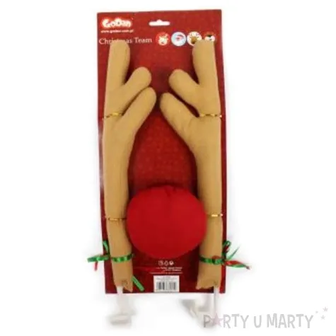 dekoracja na samochod rogi renifera i nos