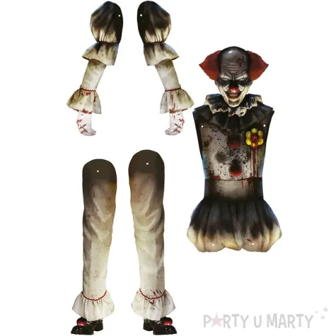 dekoracja na sciane klaun morderca halloween guirca 180 cm