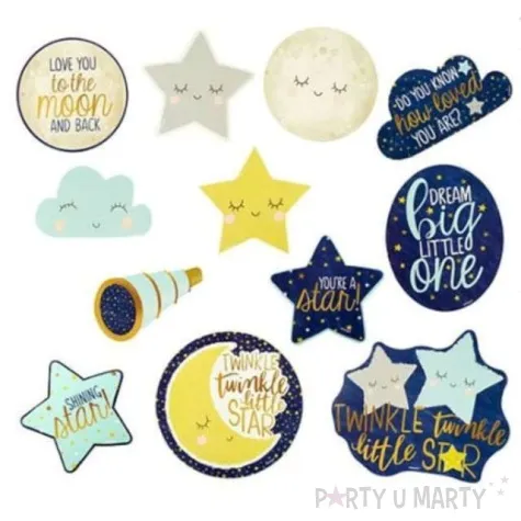 dekoracja na sciane kosmos maly ksiaze mix amscan 12 szt