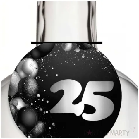 dekoracja na srebrne gody rocznice slubu urodziny zawieszki na alokohol liczba 25 10 szt