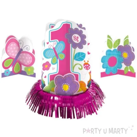 dekoracja na stol pierwsze urodziny wiosenna kompozycja amscan