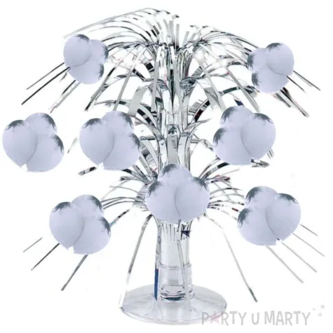 dekoracja na stol srebrne baloniki top ten 28 cm