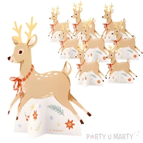 dekoracja na stol swiateczne renifery amscan 8 szt