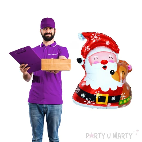 dekoracja na swieta boze narodzenie mikolajki balon foliowy swiety mikolaj 28 shp