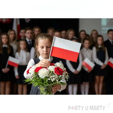 dekoracja na swieto niepodleglosci marsz mecz polska flaga narodowa papierowa bialo czerwona