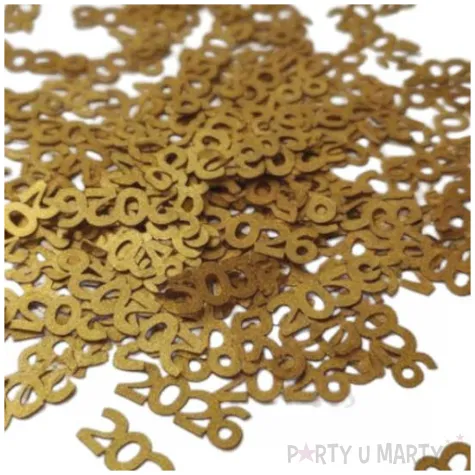 dekoracja na sylwestra konfetti papierowe nowy rok 2026 zlote 60 szt