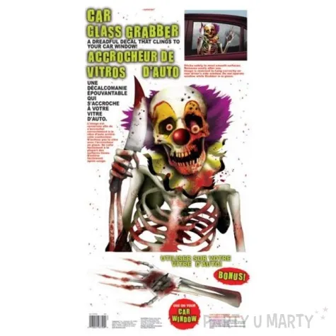 dekoracja na szybe klaun morderca 61x30 cm