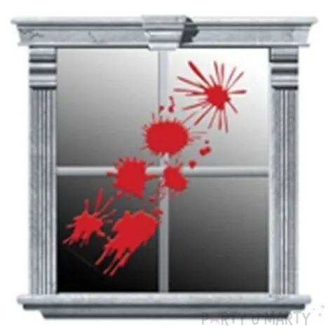 dekoracja na szybe krwawe rozbryzgi 1 op