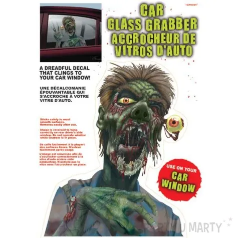 dekoracja na szybe zombie reka 61x30 cm