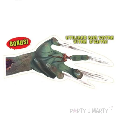 dekoracja na szybe zombie reka 61x30 cm