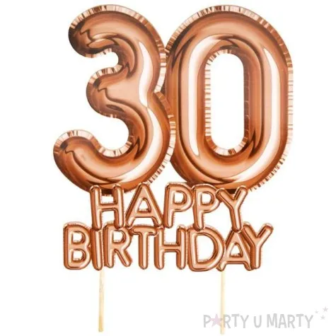 dekoracja na tort 30 urodziny glitz glamour szampanski neviti 22 cm