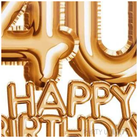 dekoracja na tort 40 urodziny glitz glamour zloty neviti 22 cm