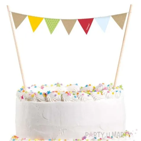 dekoracja na tort baner kolorowy amscan 15 cm