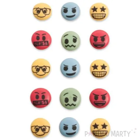 dekoracja na tort cukrowe emotikony jadalna dekora 15 szt
