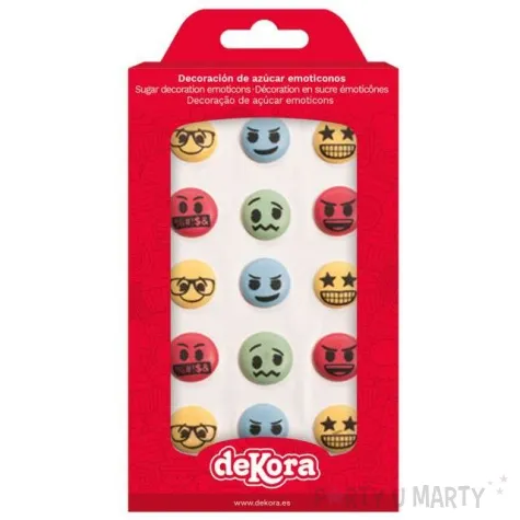 dekoracja na tort cukrowe emotikony jadalna dekora 15 szt