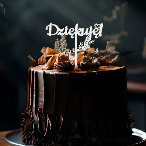 dekoracja na tort do bukietu na zakonczenie roku slub topper laminowany dziekuje