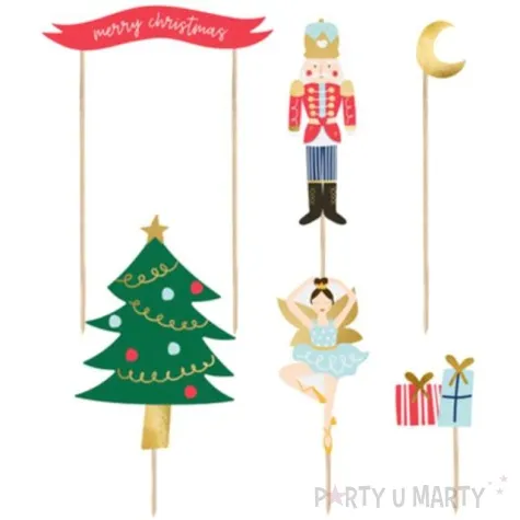 dekoracja na tort dziadek do orzechow partydeco 8 19 cm 6 szt