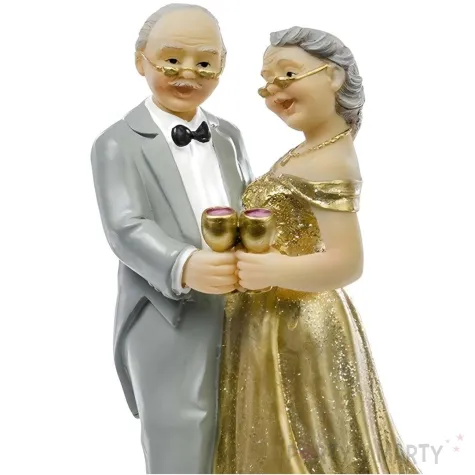 dekoracja na tort figurka zlote gody 50 rocznica slubu 12 cm