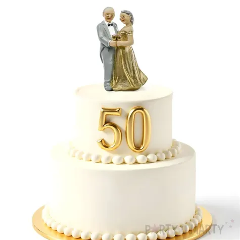 dekoracja na tort figurka zlote gody 50 rocznica slubu 12 cm