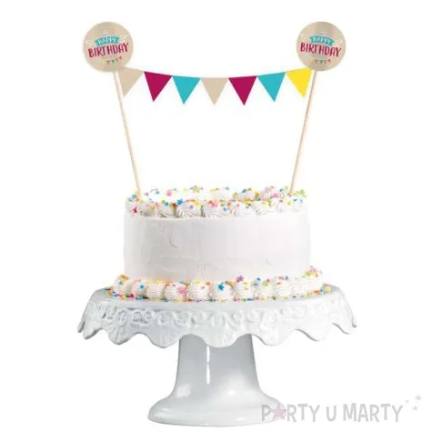 dekoracja na tort happy birthday amscan 20cm