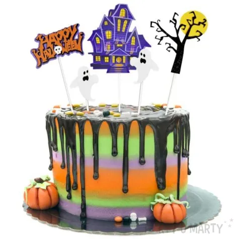 dekoracja na tort happy halloween mix arpex 5 szt
